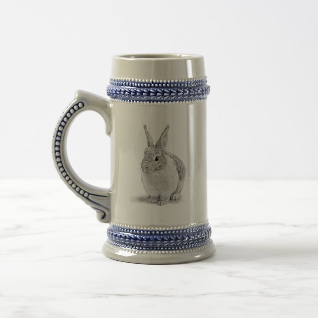 Chope À Bière Dessin au crayon de lapin mignon (Gauche)