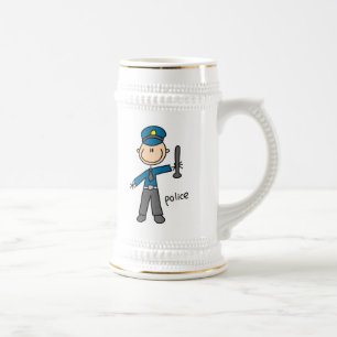 Chope À Bière Dessin de policier bonhomme allumette