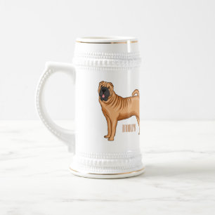 Chope À Bière dessin humoristique chinois de chien Shar-Pei