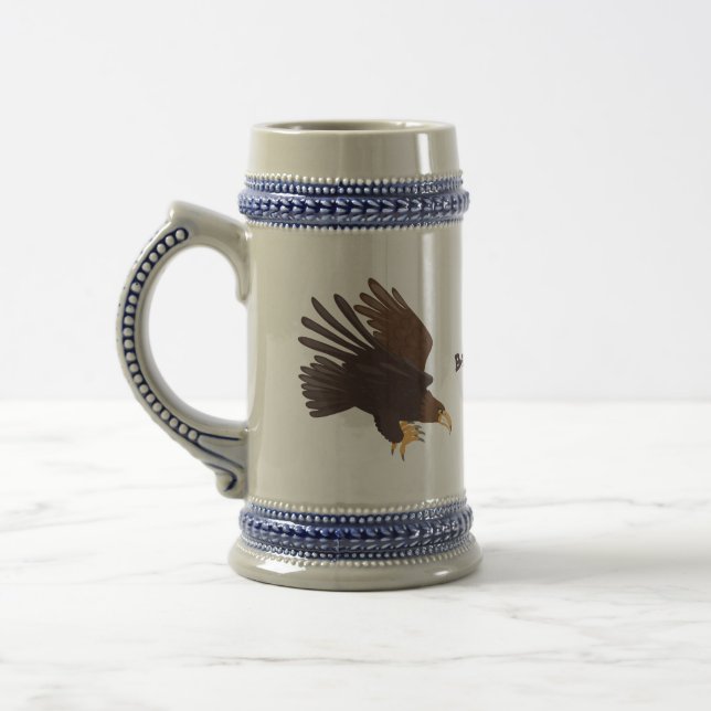 Chope À Bière dessin humoristique d'aigle royal (Gauche)