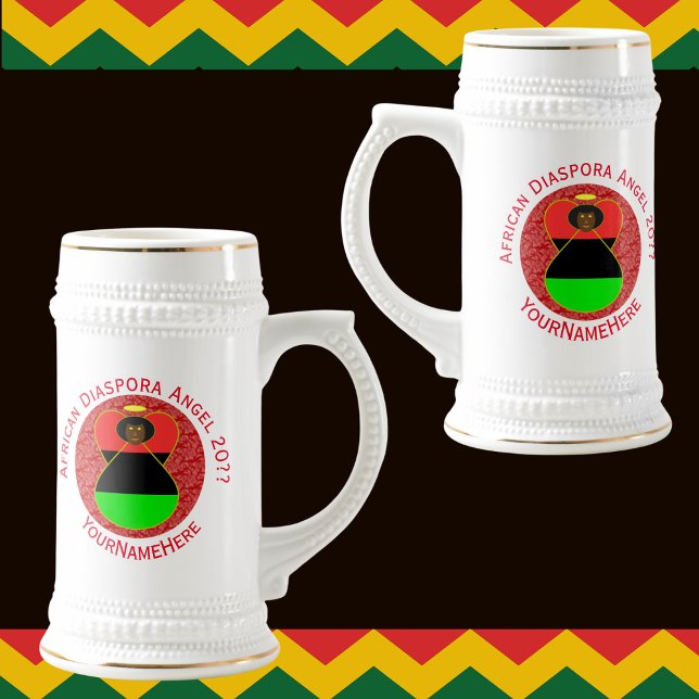 Chope À Bière Diaspora africaine Angel Rouge Personnalisé (Créateur téléchargé)