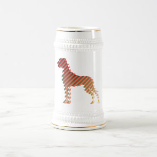 Chope À Bière Dogue allemand à rayures diagonales