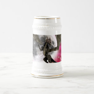 Chope À Bière Dragon Noir - Créature Fantastique Mythique Ciel R