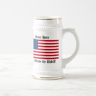 Chope À Bière Drapeau américain avec texte/nom