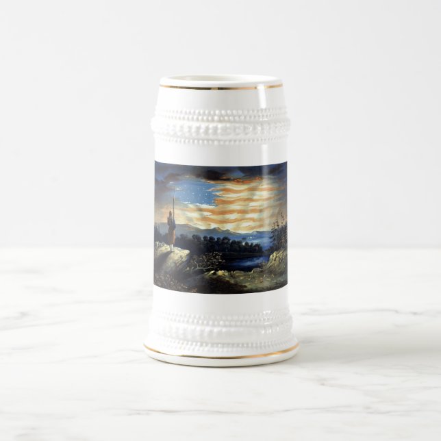 Chope À Bière Drapeau américain céleste dans le ciel, Guerre de  (Centre)