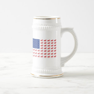 Chope À Bière Drapeau américain des chevaux patriotiques