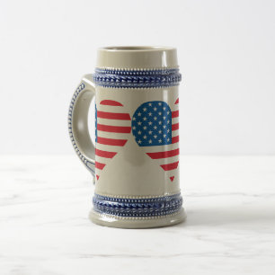 Chope À Bière Drapeau américain Gris/Bleu Stein 22 oz