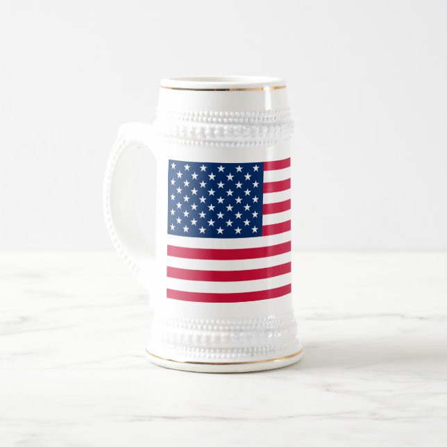 Chope À Bière Drapeau américain patriotique Beer Stein (Devant gauche)