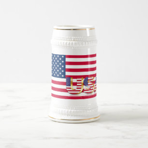 Chope À Bière Drapeau américain patriotique Beer Stein USA