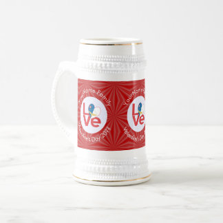 Chope À Bière Drapeau Azores Red LOVE Personnalisé 