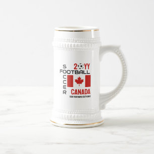 Chope À Bière Drapeau canadien personnalisé Football CANADA SOCC