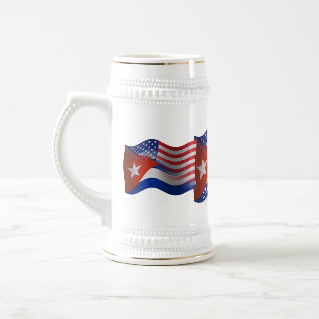 Chope À Bière Drapeau cubain-américain (Gauche)