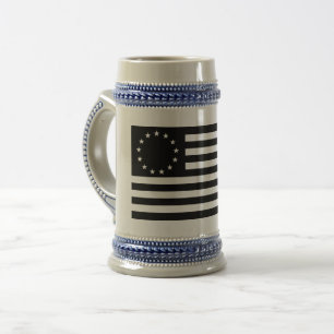 Chope À Bière Drapeau de Betsy Ross, ligne d'art noir