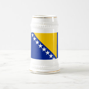 Chope À Bière Drapeau de Bosnie-Herzégovine patriotique