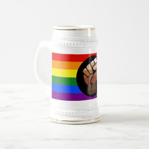 Chope À Bière Drapeau de couleur des personnes queer de Slippery