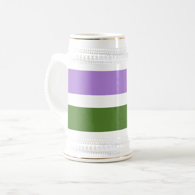 Chope À Bière Drapeau de fierté genderqueer de SlipperyJoe lavan (Devant gauche)