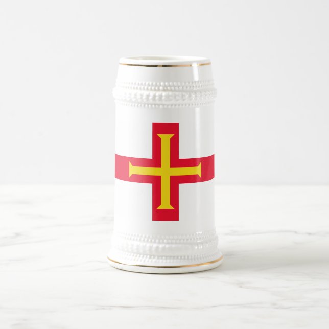 Chope À Bière Drapeau de Guernesey (Centre)