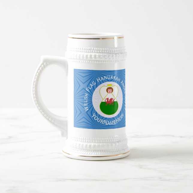 Chope À Bière Drapeau de Hanukkah Welsh Angel  (Gauche)
