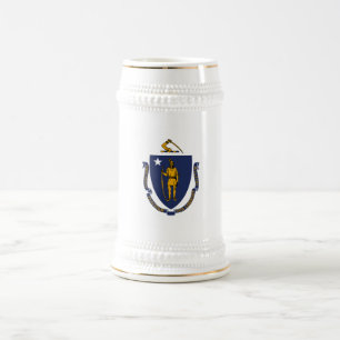 Chope À Bière Drapeau de l'État du Massachusetts