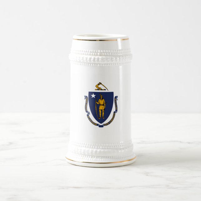 Chope À Bière Drapeau de l'État du Massachusetts (Centre)