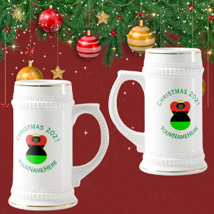 Chope À Bière Drapeau de Noël ange de la diaspora africaine pers