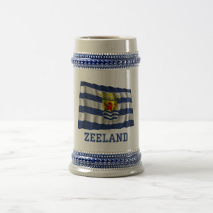 Chope À Bière Drapeau de ondulation de Zélande avec le nom
