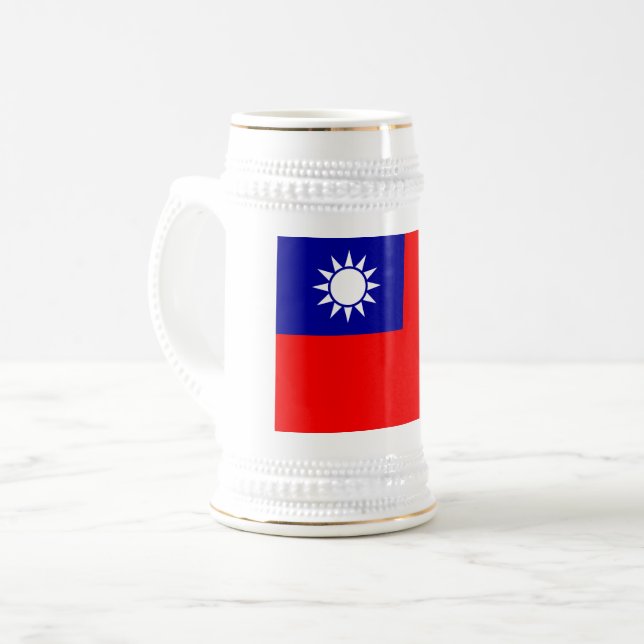 Chope À Bière Drapeau de Taïwan : République de Chine, Taipei ch (Devant gauche)