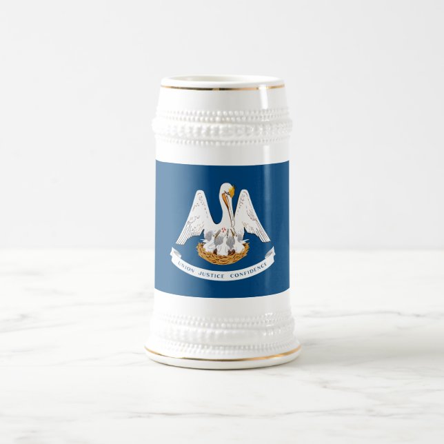Chope À Bière Drapeau d'État de Louisiane (Centre)