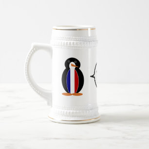 Chope À Bière Drapeau français Faune Manchot personnaliser Cadea