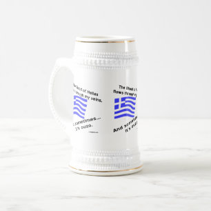 Chope À Bière Drapeau grec Hellas Sang et Ouzo Fois 3