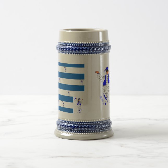 Chope À Bière Drapeau grec Mug/bleu 22 oz Stein (Centre)