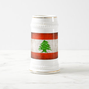 Chope À Bière Drapeau Grungy Lebanon