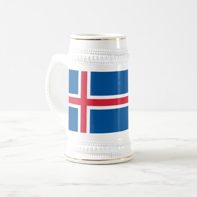 Chope À Bière Drapeau Islande (Devant gauche)