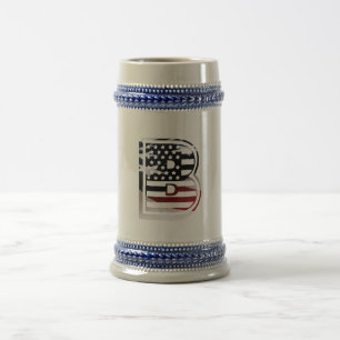 Chope À Bière Drapeau Monogramme B USA