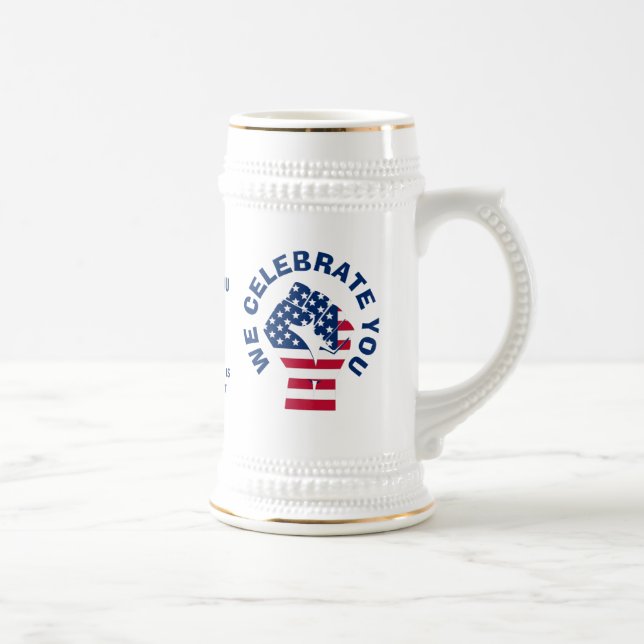 Chope À Bière Drapeau Patriotique USA CÉLÉBRER LE MEILLEUR PÈRE  (Droite)