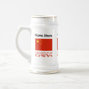 Chope À Bière Drapeau personnalisé de la République populaire de