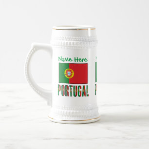 Chope À Bière Drapeau personnalisé du Portugal Patrimoine