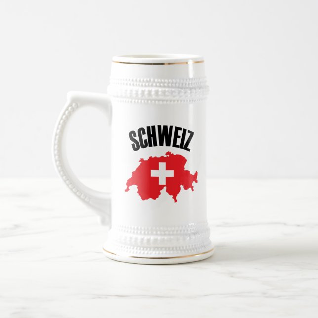 Chope À Bière Drapeau Schweiz Suisse (Gauche)