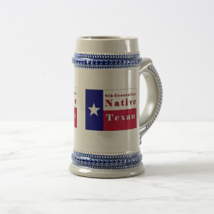 Chope À Bière Drapeau texan natif de 8e génération