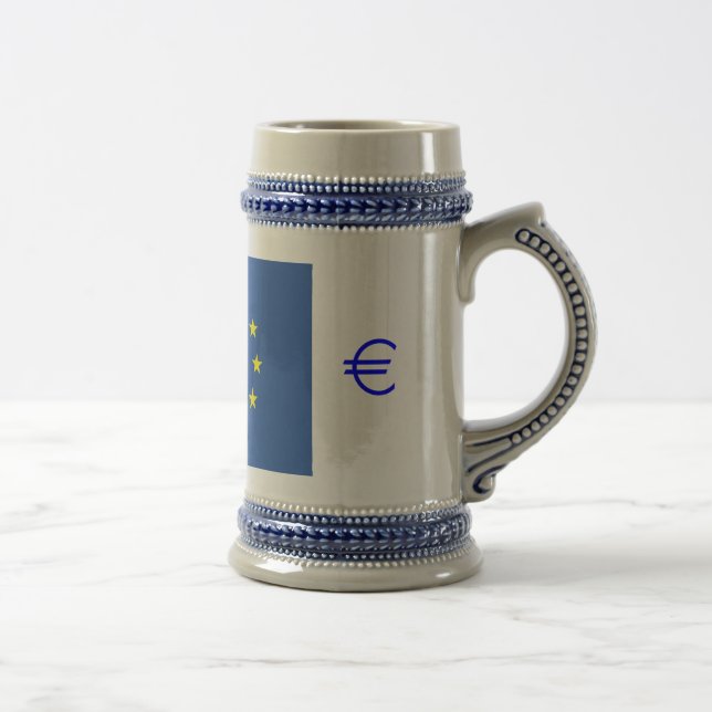 Chope À Bière Drapeau UE.avec symbole EURO (Droite)