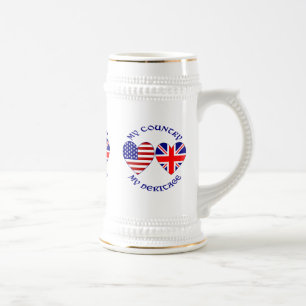 Chope À Bière Drapeaux britanniques américains cœur patrimoine p