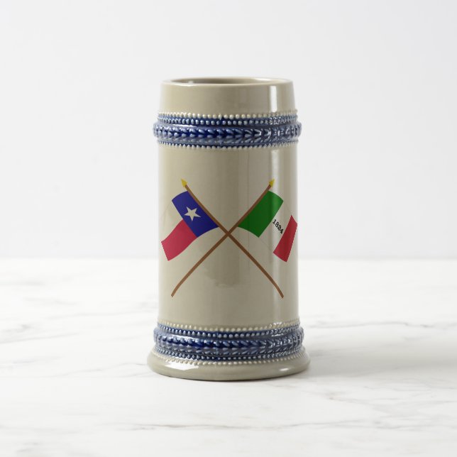 Chope À Bière Drapeaux croisés du Texas et d'Alamo (Centre)
