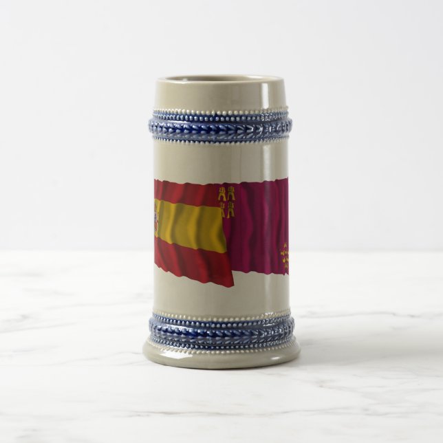 Chope À Bière Drapeaux de ondulation de l'Espagne et de Murcie (Centre)