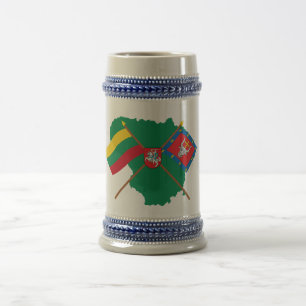 Chope À Bière Drapeaux du comté de la Lithuanie et du Kauno,