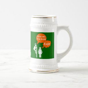 Chope À Bière Drôle baiser-moi Je suis Irlandais
