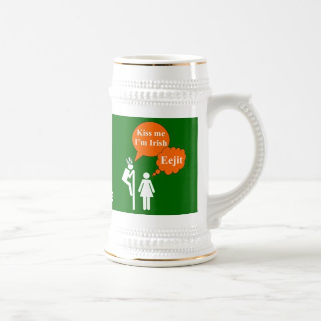 Chope À Bière Drôle baiser-moi Je suis Irlandais (Droite)