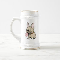 Drôle de Bouledogue Français avec une énorme langu