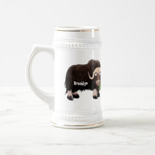 Chope À Bière Drôle dessin animé de boeuf musqué