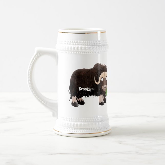 Chope À Bière Drôle dessin animé de boeuf musqué (Gauche)