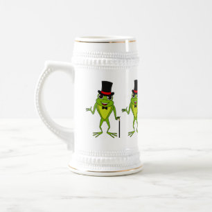 Chope À Bière Drôle grenouille avec chapeau dessus dessin animé